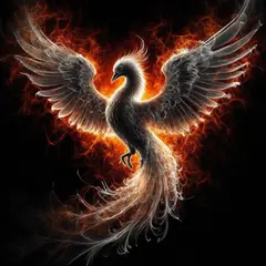 Bria FIBO — Smoke tendrils forming the shape of a phoenix, bac