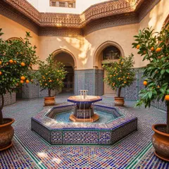 Bria FIBO — A traditional riad courtyard with intricate zellig