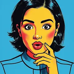 Bria FIBO — A portrait in the style of pop art, bold primary c