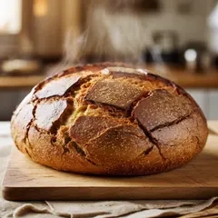 Bria FIBO — A rustic sourdough bread loaf, freshly baked with 