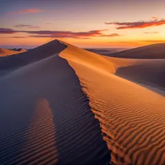 Bria FIBO — A desert sand dune at sunset with long shadows, Sa
