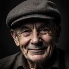 Bria FIBO — An elderly man with a weathered face and kind smil