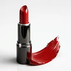 Bria FIBO — A tube of red lipstick standing upright, melting s