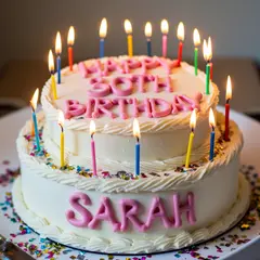 Bria FIBO — A birthday cake with HAPPY 30TH BIRTHDAY SARAH wri