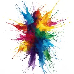 FLUX.2 [dev] — An explosion of colorful paint splashes forming a 