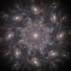 FLUX.2 [dev] — A fractal pattern made of galaxies and nebulae, co