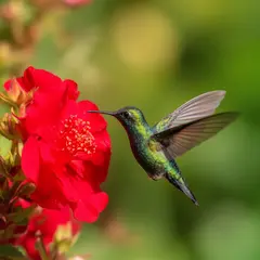 FLUX.2 [dev] — A hummingbird hovering next to a bright red flower