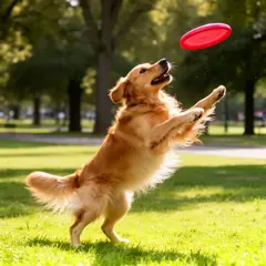FLUX.2 [dev] — A golden retriever catching a frisbee in mid-air a