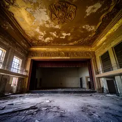 FLUX.2 [dev] — An abandoned Art Deco theater with peeling gold pa