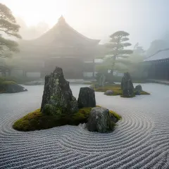 FLUX.2 [dev] — A Japanese zen garden with raked gravel, moss-cove