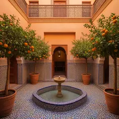 FLUX.2 [dev] — A traditional riad courtyard with intricate zellig