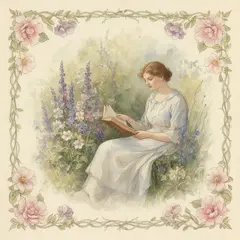FLUX.2 [dev] — A woman reading a book in a garden, watercolor pai