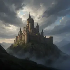 FLUX.2 [dev] — A medieval castle on a hilltop, fantasy art style,