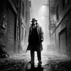 FLUX.2 [dev] — A noir detective in a foggy alley, graphic novel s
