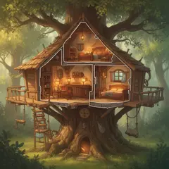 FLUX.2 [dev] — A detailed cross-section of a fantasy treehouse sh