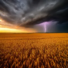 FLUX.2 [dev] — A vast wheat field under a dramatic thunderstorm s