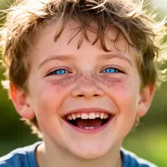 FLUX.2 [dev] — A freckled boy with bright blue eyes and messy hai