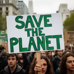 FLUX.2 [dev] — A protest sign held up in a crowd reading SAVE THE