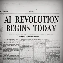 FLUX.2 [dev] — A newspaper headline reading AI REVOLUTION BEGINS 
