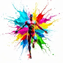 FLUX.2 [flex] — An explosion of colorful paint splashes forming a 