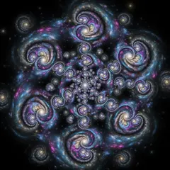 FLUX.2 [flex] — A fractal pattern made of galaxies and nebulae, co