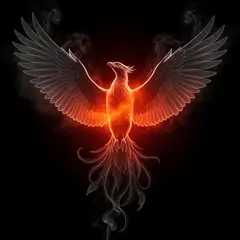 FLUX.2 [flex] — Smoke tendrils forming the shape of a phoenix, bac