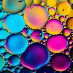 FLUX.2 [flex] — A macro photograph of oil droplets on water, iride