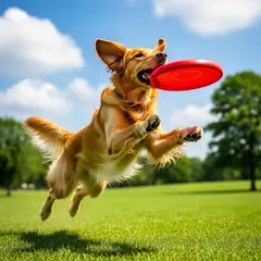 FLUX.2 [flex] — A golden retriever catching a frisbee in mid-air a