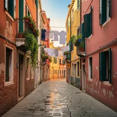 FLUX.2 [flex] — A narrow cobblestone alley in Venice with colorful