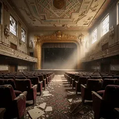 FLUX.2 [flex] — An abandoned Art Deco theater with peeling gold pa