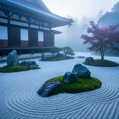FLUX.2 [flex] — A Japanese zen garden with raked gravel, moss-cove
