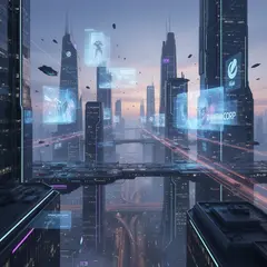 FLUX.2 [flex] — A futuristic city skyline with flying vehicles, sl