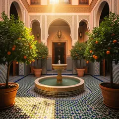 FLUX.2 [flex] — A traditional riad courtyard with intricate zellig