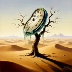 FLUX.2 [flex] — A surreal melting clock draped over a barren tree 
