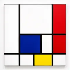 FLUX.2 [flex] — A geometric abstract composition with red, blue, a