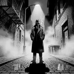 FLUX.2 [flex] — A noir detective in a foggy alley, graphic novel s