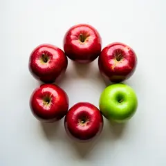 FLUX.2 [flex] — Five red apples arranged in a circle on a white ta