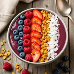 FLUX.2 [flex] — A colorful acai bowl topped with fresh berries, gr