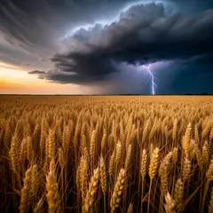 FLUX.2 [flex] — A vast wheat field under a dramatic thunderstorm s