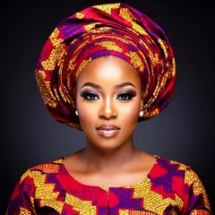 FLUX.2 [flex] — A woman with elaborate gele headwrap and bold eye 