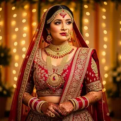 FLUX.2 [flex] — An Indian bride in traditional red and gold leheng
