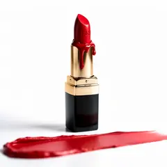 FLUX.2 [flex] — A tube of red lipstick standing upright, melting s