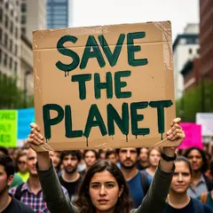 FLUX.2 [flex] — A protest sign held up in a crowd reading SAVE THE