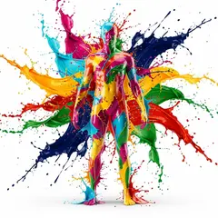 FLUX.2 [max] — An explosion of colorful paint splashes forming a 