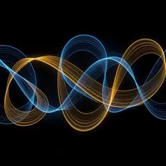 FLUX.2 [max] — Intertwining ribbons of light in blue and gold aga