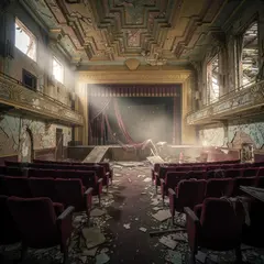 FLUX.2 [max] — An abandoned Art Deco theater with peeling gold pa