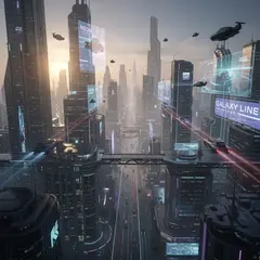 FLUX.2 [max] — A futuristic city skyline with flying vehicles, sl