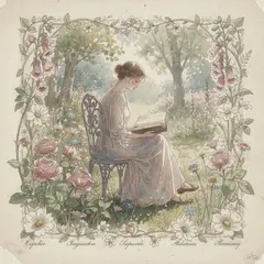 FLUX.2 [max] — A woman reading a book in a garden, watercolor pai