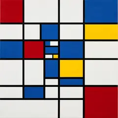 FLUX.2 [max] — A geometric abstract composition with red, blue, a