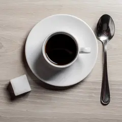 FLUX.2 [max] — A cup of coffee on a saucer, with a spoon to the r